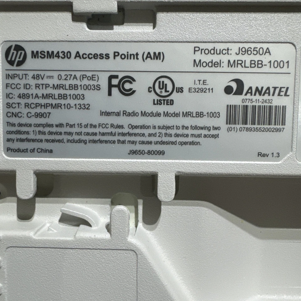 Punto de acceso de radio doble HP E-MSM430 AM J9650A MRLBB-1001 802.11N AP PoE 300Mbps Foto 3 de 3