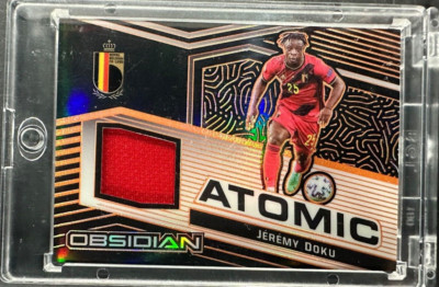 2021-22 Obsidian JEREMY DOKU Atomic Material Red /25 #AM-JDU BELGIUM MAN CITY 