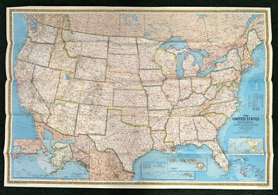 Vintage 1987 The Territorial Growth of the United States National Geographic Map