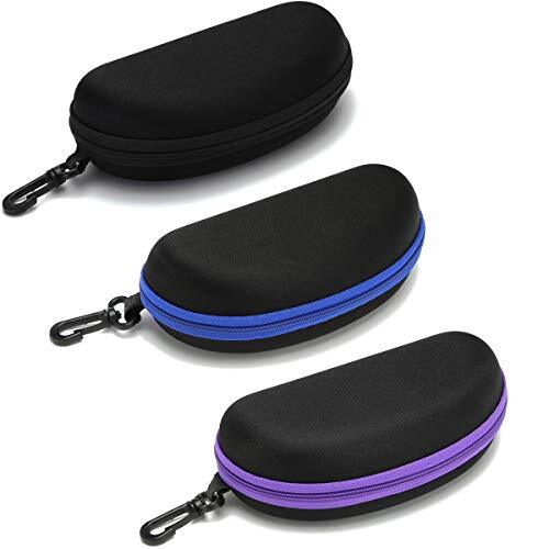 Sunglasses Case,(3 Pack) Portable Travel Zipper Black,blue and Violet