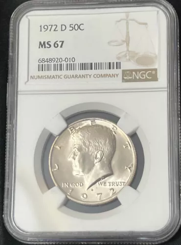 🎉1972-D Kennedy Half Dollar NGC MS67 - PRISTINE REGISTRY COIN! 🎉