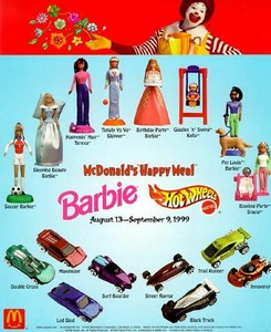 happy meal barbie hot wheels