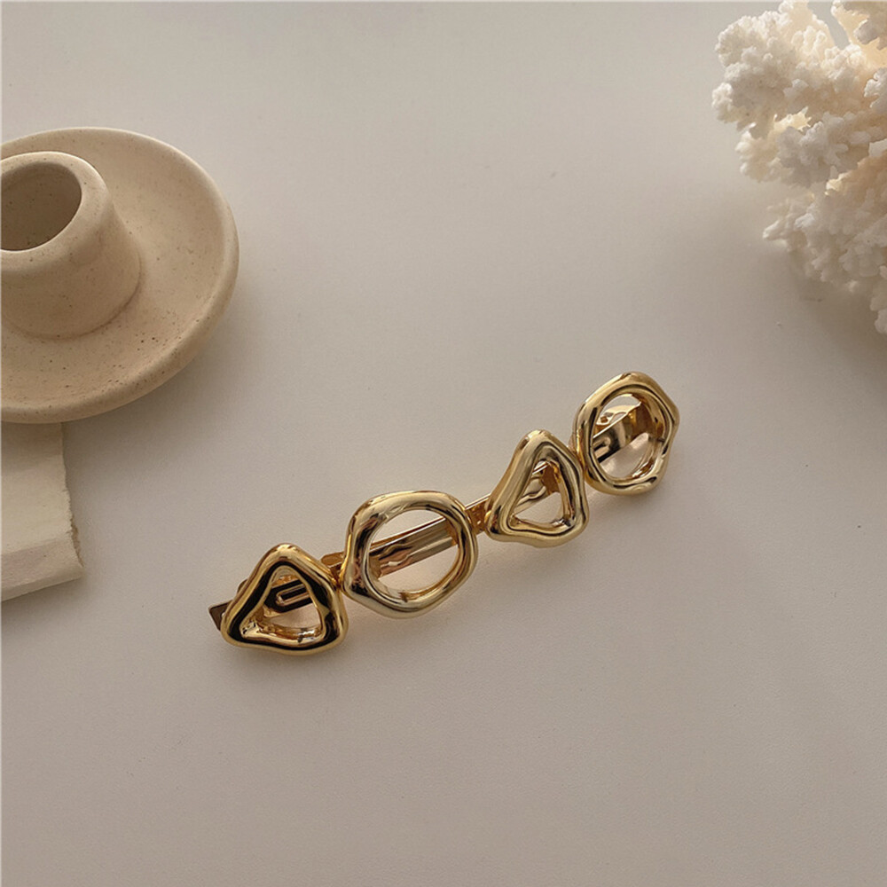 Metal Vintage Geometric Pearl Hairpin Hair Accessories Spring Clip Hair