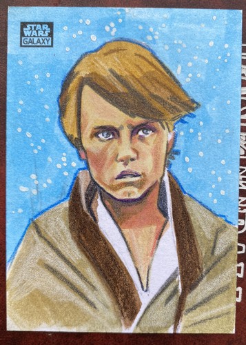 Topps Chrome Luke Skywalker 1/1 sketch card artist Matt Stewart Star Wars galaxy | eBay