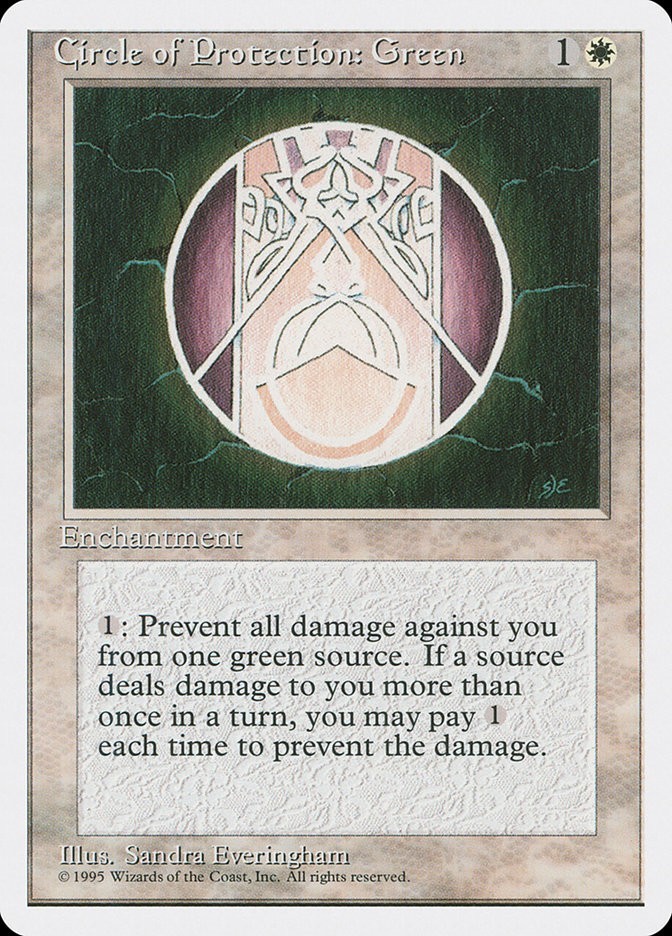 4th Edition Circle of Protection: Green MTG Magic the Gathering NM
