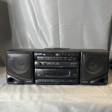 Sharp GX-CD130 CD AM/FM Radio Cassette Boombox With Detachable Speakers Works