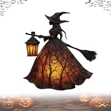 Halloween Witch Lamp, Gothic Spooky Witch Holding Lantern, Unique Table Lamp