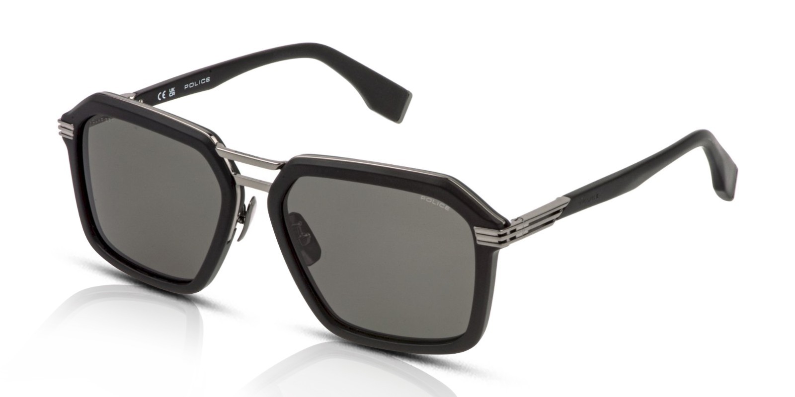 Police Mercury 2 SPLQ92 509P Shiny Ruthenium/Smoke Polarised Sunglasses