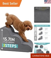 for Small Dogs,15.7" H Pet Stairs 3-Steps Ramp for Puppy, Older Cat, Stairs w...