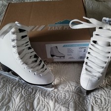 Girls Lake Placid Cascade White Figure Ice Skates cascade white Size 2