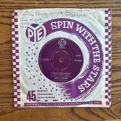 Lonnie Donegan   Battle Of New Orleans 7'' Single 1959 Pye Nixa Skiffle 45 RPM