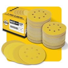 100PCS 5 Inch 125mm 8 Hole Sanding Discs Sandpaper Mixed Grits - Premium Gold... 0.27 per gallon