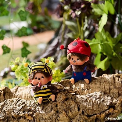 Monchhichi Ladybug costume Keychain Plush Mascot Sekiguchi JAPAN