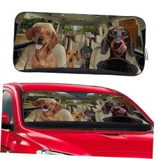Windshield Sunshade for Car SUV Truck Foldable Uv Ray Reflector Dachshund Dog