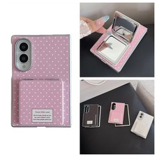 Make-up Mirror Polka Dot Cover Case For Samsung Galaxy Z Fold8 Ultra/8/7/6/5/4