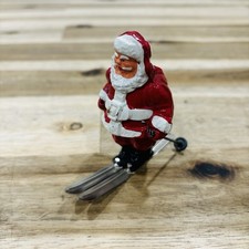 Vintage Barclay Manoil Santa Claus on Skis Christmas Lead Figure Missing 1 Ski 