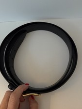 Mens Thick Black Leather Belt Made In Mexico Size 52  EXCELLENT SHAPE