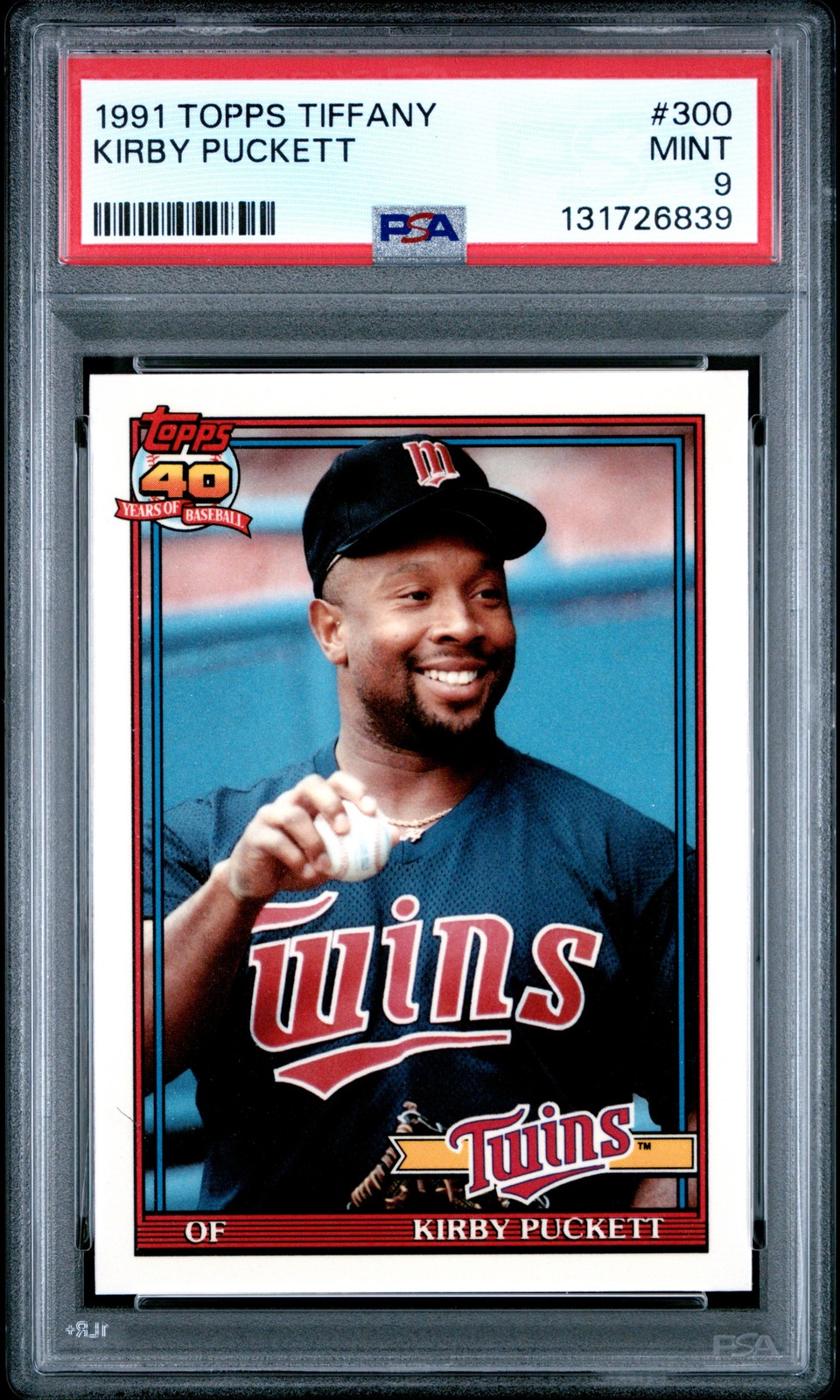 1991 TOPPS TIFFANY #300 KIRBY PUCKETT PSA 9