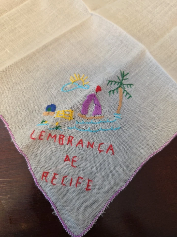 Pañuelo bordado para damas recuerdo de Recife Brasil Foto 2 de 2