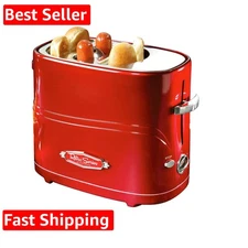 2 Slot Hot Dog and Bun Toaster with Mini Tongs, Retro Toaster, Cooker that Wo...