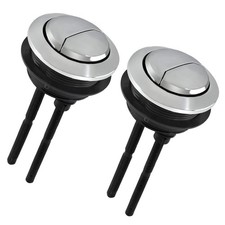 2 Pack Dual Push Flushing Toilet Button 48mm Tank Valve Replacement Black