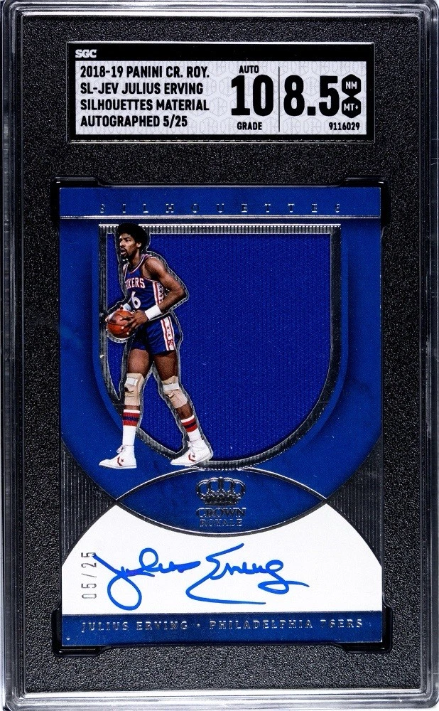 Julius Erving Basketball Autographed Sports Trading Cards