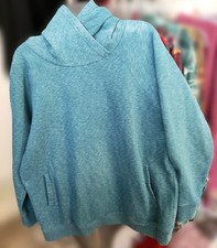Tek Gear Sweatshirt Womens Sz 1X Hooded Teal Blue Long Sleeves Deep Side Pockets