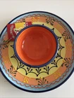 Ceramica El Avion Spain Hand Painted Chip & Dip Plate Spanish Pottery Fiesta App