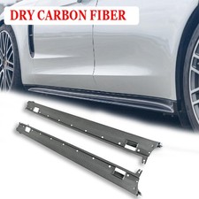 Dry Carbon Fiber Side Skirts Lip Spoiler  For Porsche Panamera 971 17-23 Short