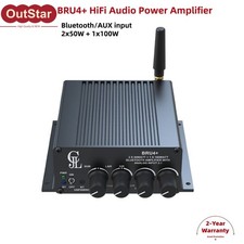 BRU4 Bluetooth5.3 2x50W 100W 2.1CH TPA3116 HiFi Audio Power Amplifier DSP