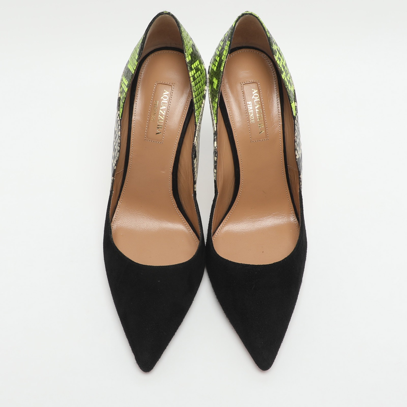 Aquazzura Size 38 Multicolor Python Embossed Leat… - image 3