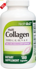 Multi Collagen Capsules 1735mg 180 Count Types I II III V X Skin Joint - US