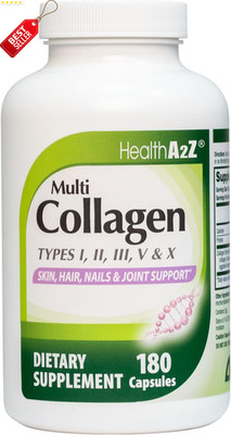 Multi Collagen Capsules 1735mg 180 Count Types I II III V X Skin Joint - US