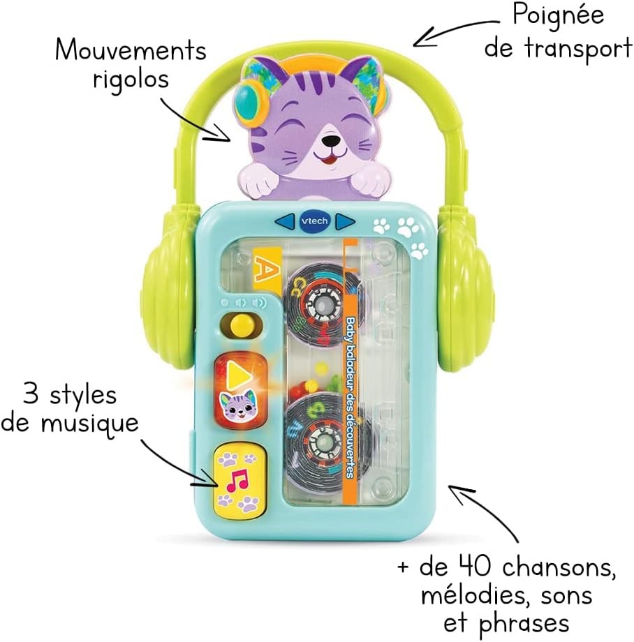 Baladeur bébé VTech Baby Baladeur des Découvertes pour écouter de la musique en voyage