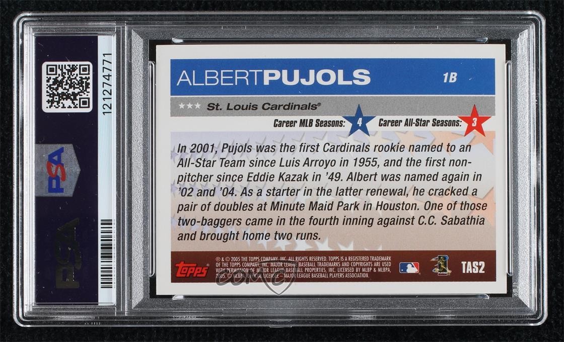 2005 Topps All-Stars Albert Pujols #TAS2 PSA 8 view 2