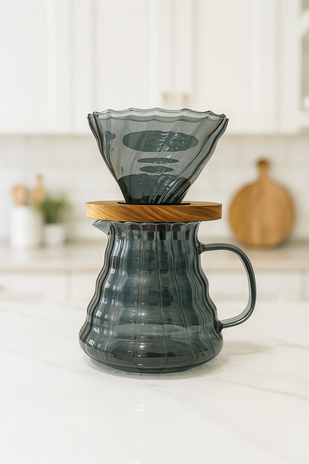 Set With Wooden Ring &ndash; Dripper & Carafe