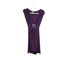 LVLX Purple Cocktail Dress Ruched Rhinestone Party Sheath Evening Medium