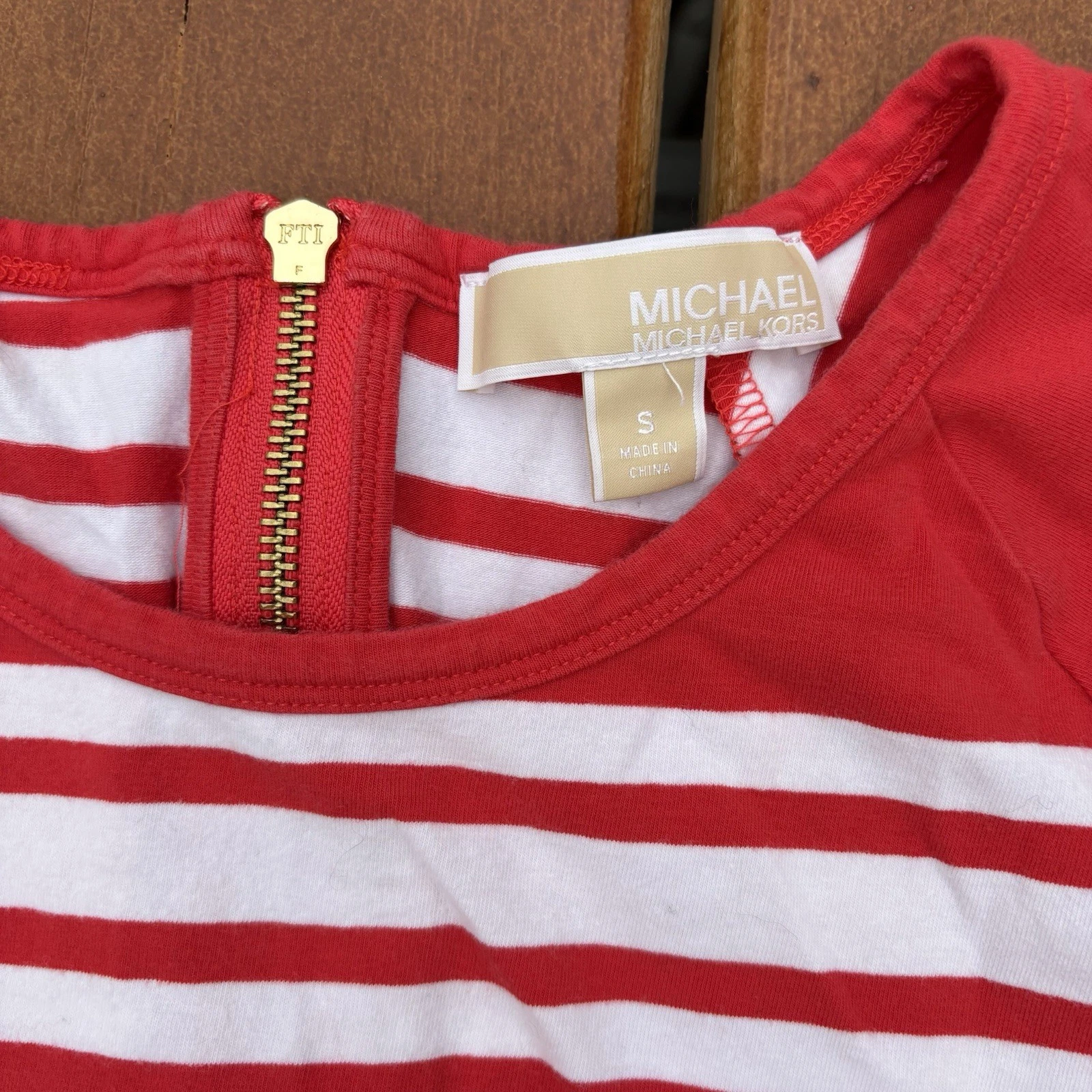 Abito donna Michael Kors logo MK taglia small righe rosse e bianche