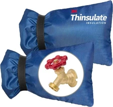 Outdoor Faucet Cover for Winter, 3M Thinsulate Spigot 10H x 6.3W - 2pcs, Blue 