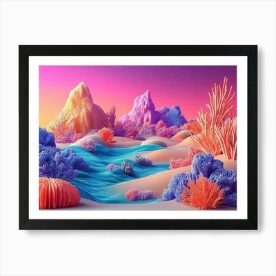 3d Ocean Landscape Art Print Framed Wall Art Poster Canvas Print Picture