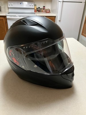Black Voss 989 Moto-V White Rei Motorcycle Helmet, Size Large. Lightly Used. 