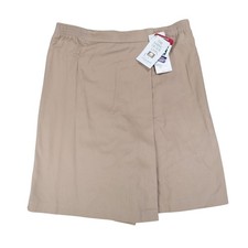 Donnkenny Classics Skort Women 8 Vintage 90s Khaki Cotton Wrap Front Made in USA