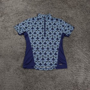 Kerrits Aire Ice Fil Short Sleeve 1/4 Zip Shirt Womens Medium Etched Horse