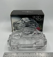 Studio Nova VW Volkswagen Beetle Bug Covered Box/Dish, Clear Glass, Japan