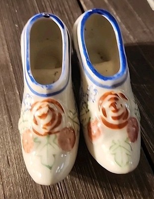 Vintage Handcrafted Japanese Porcelain Miniature Shoe 4 inch Made in Japan Stamp