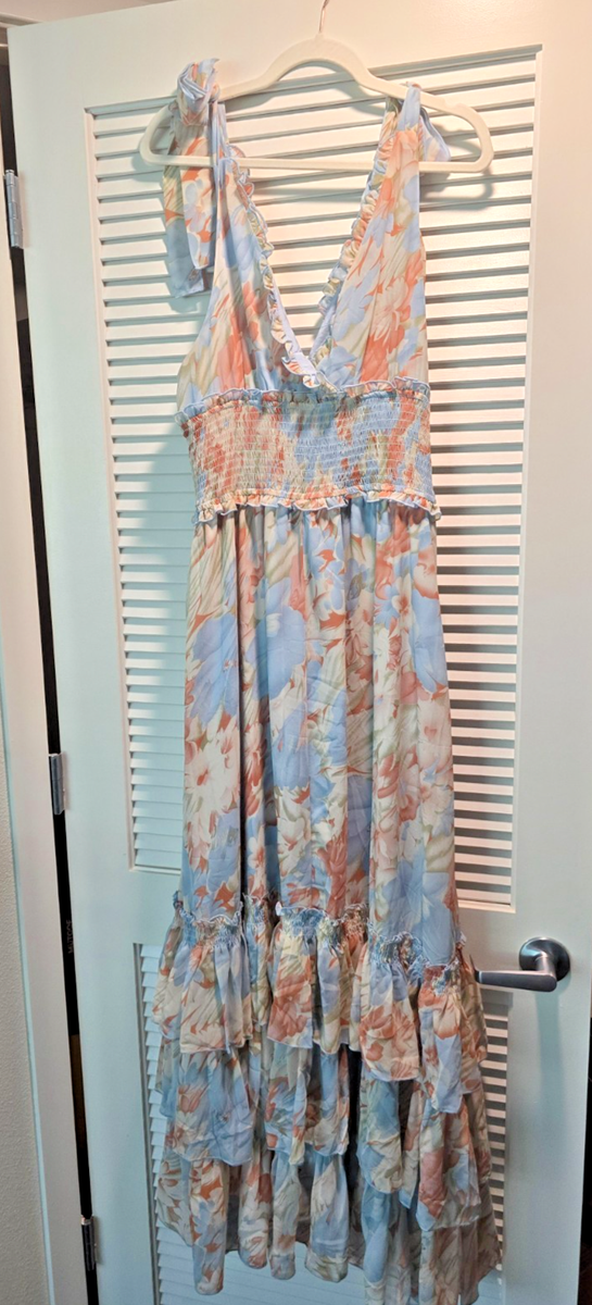 petal & pup women's christabel tiered maxi dress Petal and Pup Women's Christabel Tiered Maxi Dress