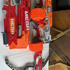 Lot Of 6 Nerf Blasters Mega Doublebreach, Twinshock, Megalodon, Thunderbow