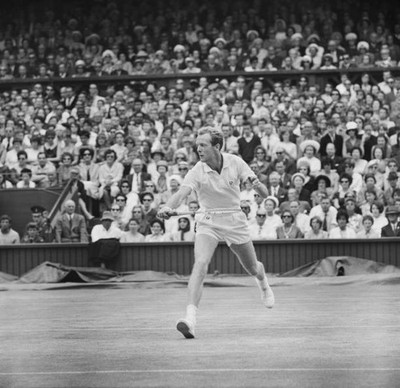 Australian tennis player Fred Stolle plays Chuck McKinley in the f- Old Photo