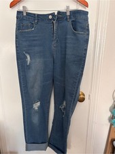 Classic soft denim for summer light  Distressed Women's Jeans - Blue