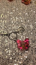 Handmade Resin Butterfly Keychain Glitter Charm anxiety ball Accessory KLRart